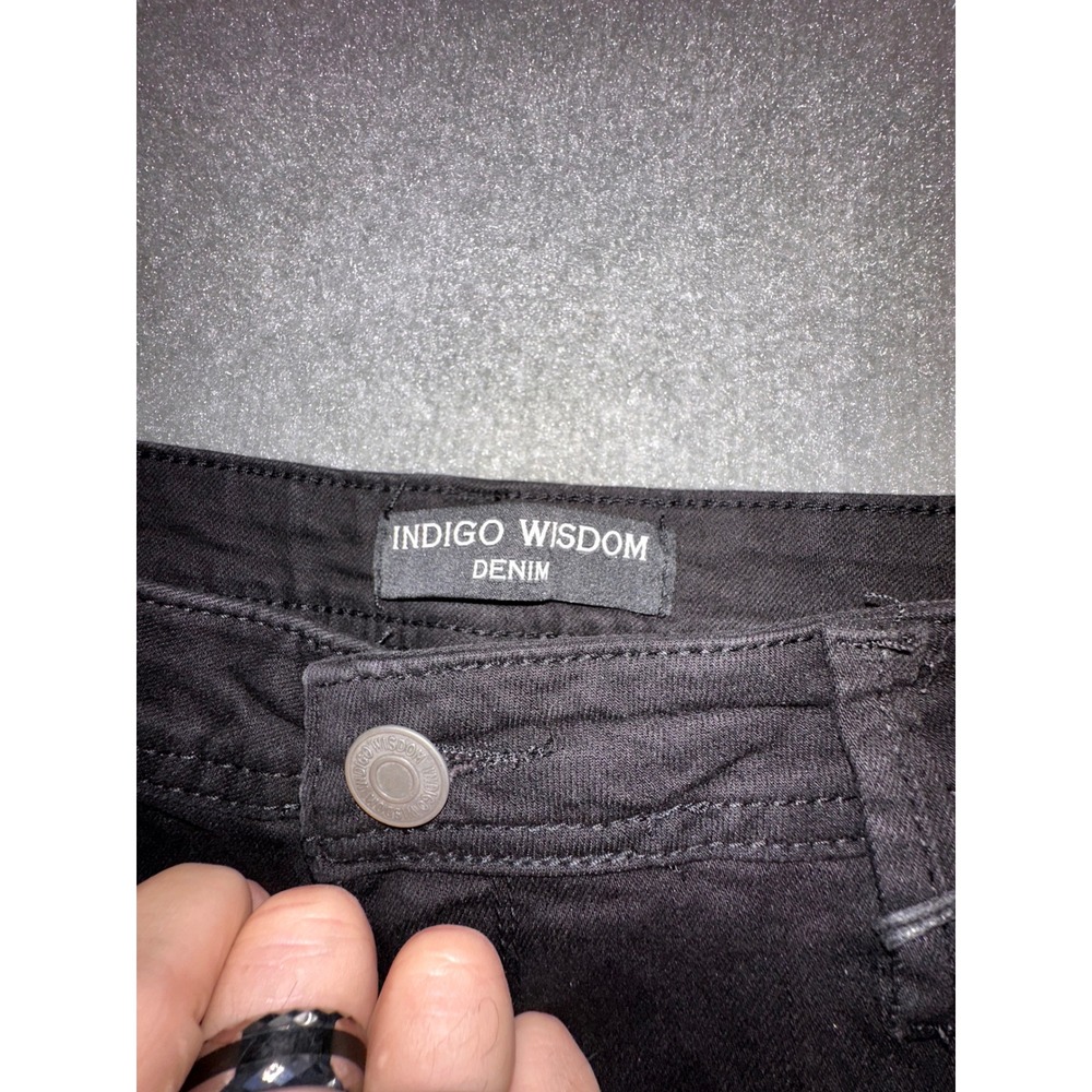 Indigo Wisdom Denim Mens Black Jeans 36x30 Slim Straight IW-5018-4 NWT - Picture 4 of 10
